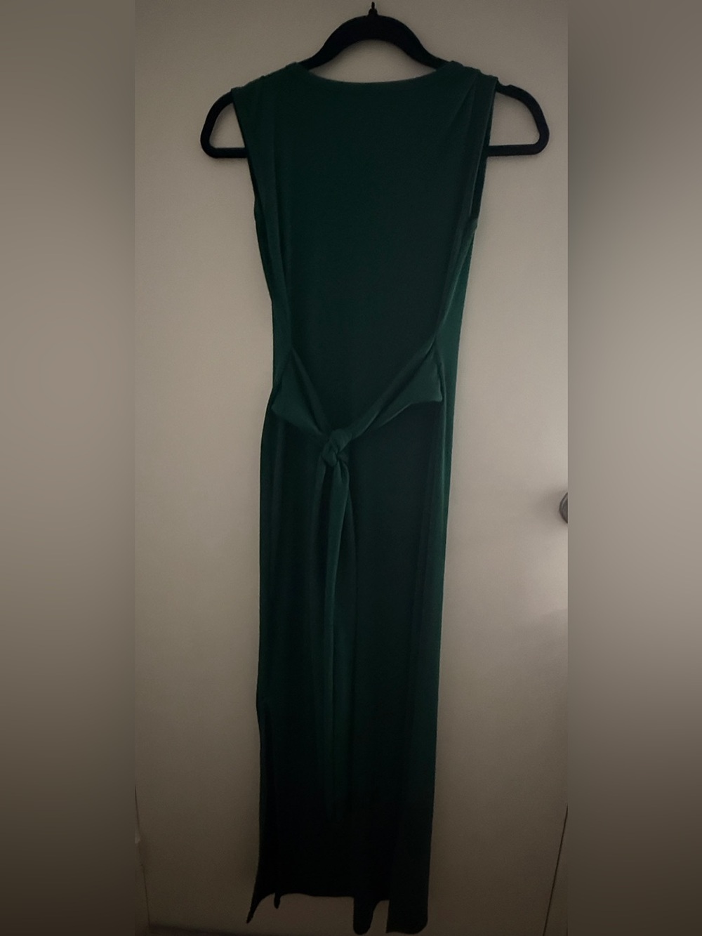 Sleeveless Emerald Green Maxi Dress with Back Tie
